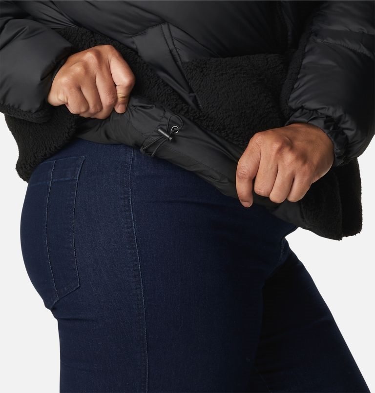 Women's Columbia Leadbetter Point Sherpa Hybrid Jackets Black | Plus Size CA-Y6301